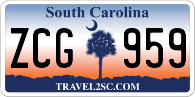 SC license plate ZCG959