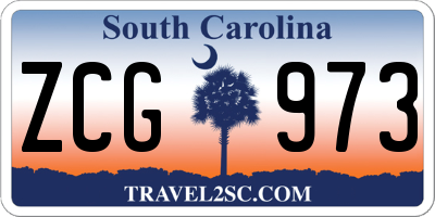 SC license plate ZCG973