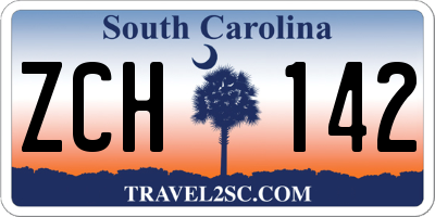 SC license plate ZCH142