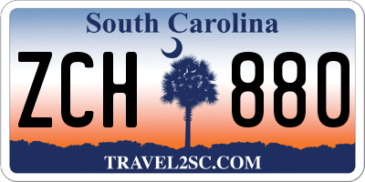 SC license plate ZCH880