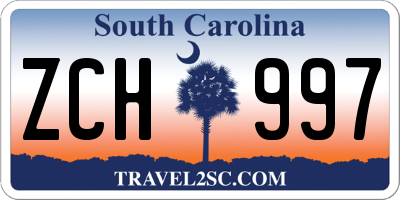 SC license plate ZCH997