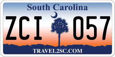 SC license plate ZCI057