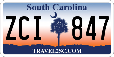 SC license plate ZCI847