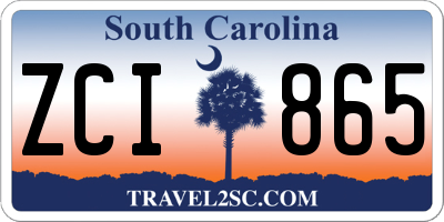 SC license plate ZCI865