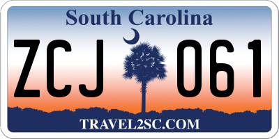 SC license plate ZCJ061
