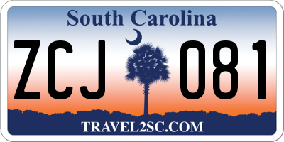 SC license plate ZCJ081