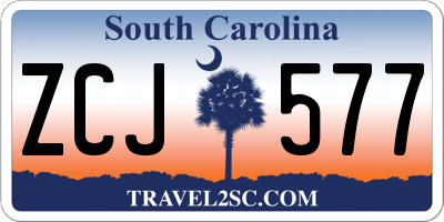 SC license plate ZCJ577