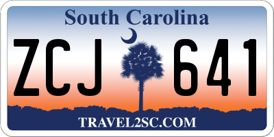 SC license plate ZCJ641