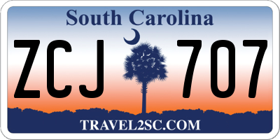 SC license plate ZCJ707