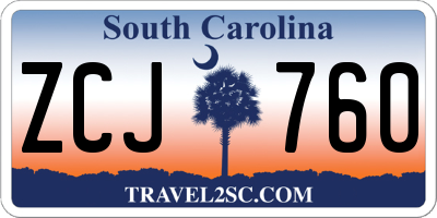 SC license plate ZCJ760