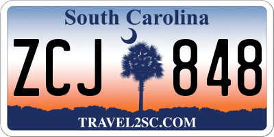 SC license plate ZCJ848