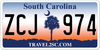 SC license plate ZCJ974