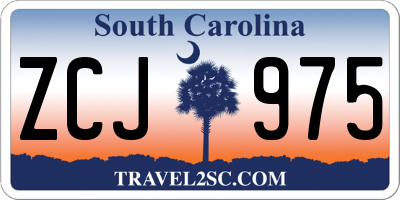 SC license plate ZCJ975