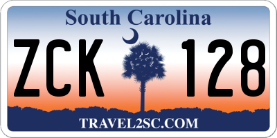 SC license plate ZCK128
