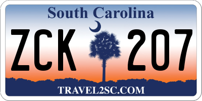 SC license plate ZCK207