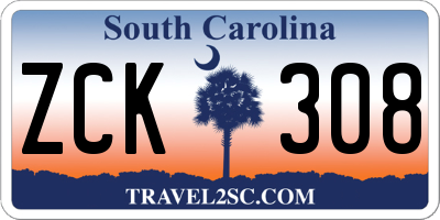 SC license plate ZCK308