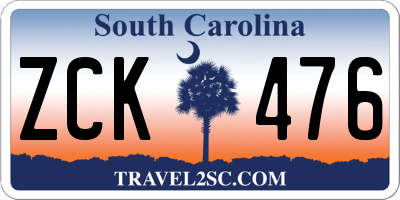 SC license plate ZCK476