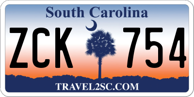 SC license plate ZCK754