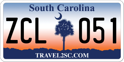 SC license plate ZCL051