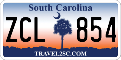 SC license plate ZCL854