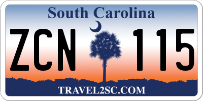 SC license plate ZCN115