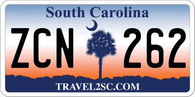 SC license plate ZCN262