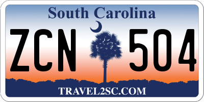 SC license plate ZCN504