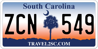 SC license plate ZCN549