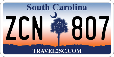 SC license plate ZCN807