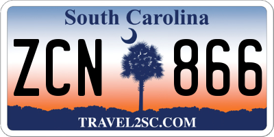 SC license plate ZCN866