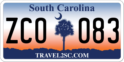SC license plate ZCO083