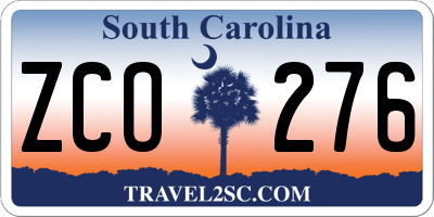 SC license plate ZCO276