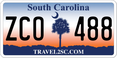 SC license plate ZCO488