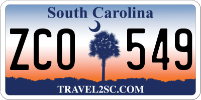 SC license plate ZCO549