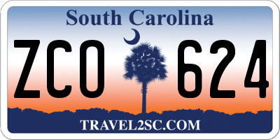 SC license plate ZCO624
