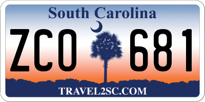 SC license plate ZCO681