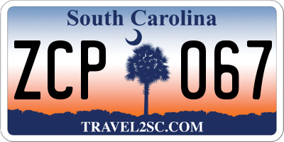 SC license plate ZCP067