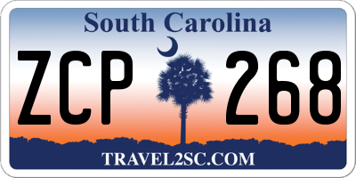 SC license plate ZCP268