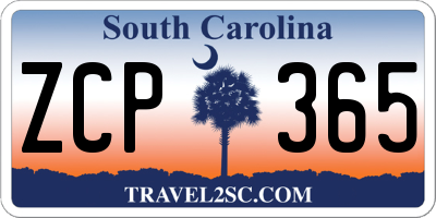 SC license plate ZCP365