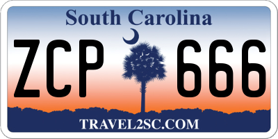 SC license plate ZCP666