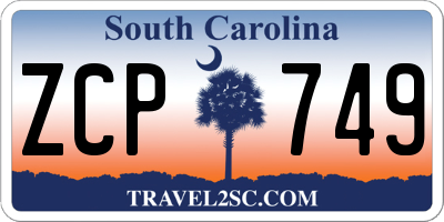 SC license plate ZCP749