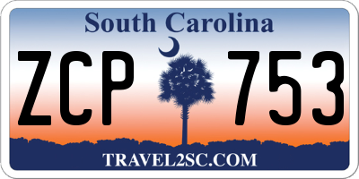 SC license plate ZCP753