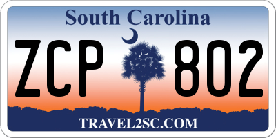 SC license plate ZCP802