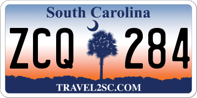 SC license plate ZCQ284