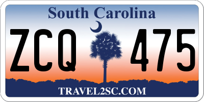 SC license plate ZCQ475