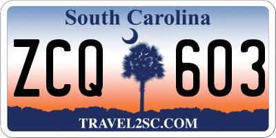 SC license plate ZCQ603