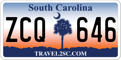 SC license plate ZCQ646