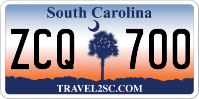 SC license plate ZCQ700