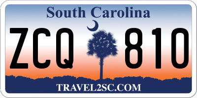 SC license plate ZCQ810
