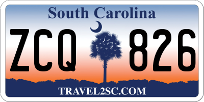 SC license plate ZCQ826